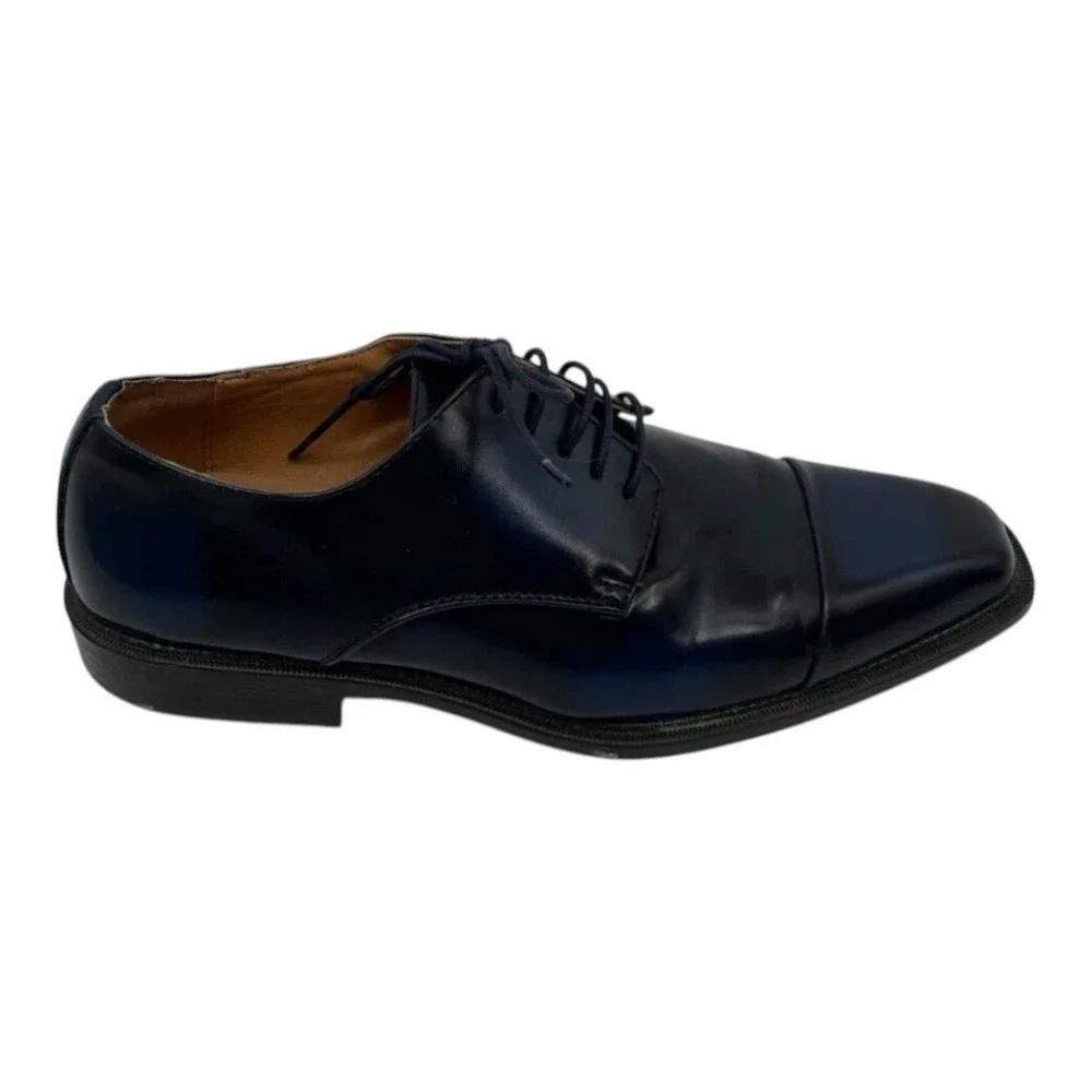 Antonio Mazzetti Troy Mens Lace Up Loafer Size 9M Navy Blue Black Two Tone Upper